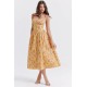 BUTTER PRINT MIDI SUNDRESS