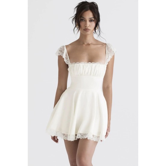 IVORY A-LINE MINI DRESS