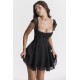 BLACK A-LINE MINI DRESS