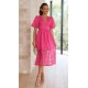 BEAUTY SQUARE PATTERNED FABRIC PUFF SLEEVE MIDI DRESS