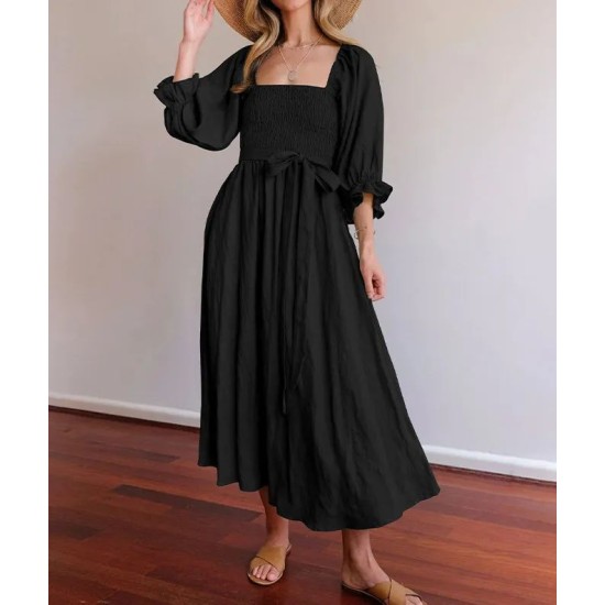 FRENCH RUFFLED LANTERN SLEEVES MULTI-WEAR DRESS