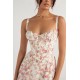 PINK CARMEN PRINT BUSTIER SUNDRESS