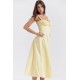 YELLOW CARMEN PRINT BUSTIER SUNDRESS