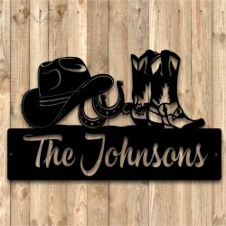 custom name denim metal sign