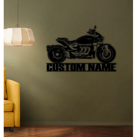 Custom Triumph Rocket Motorcycle Metal Wall Art