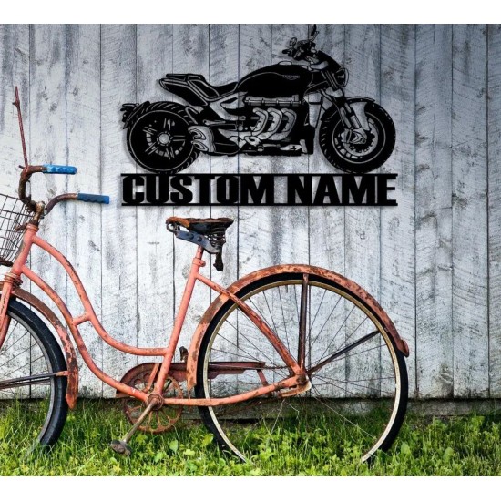 Custom Triumph Rocket Motorcycle Metal Wall Art