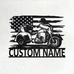 Custom Trike Motorcycle Metal Wall Art