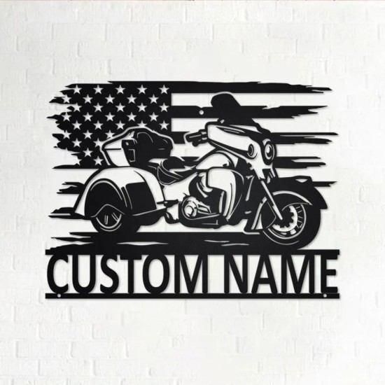 Custom Trike Motorcycle Metal Wall Art