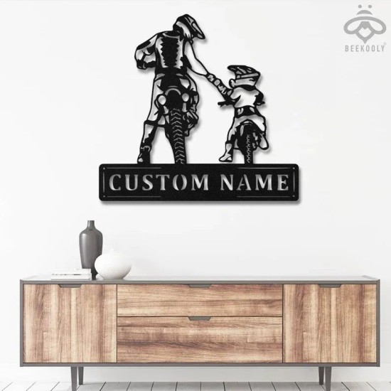 Custom Motocross Family Dad Daughter Metal Wall Art Signs