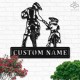 Custom Motocross Family Dad Daughter Metal Wall Art Signs