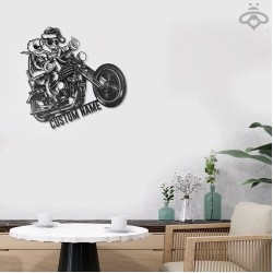 Custom Santa Claus Motorcycle Metal Art