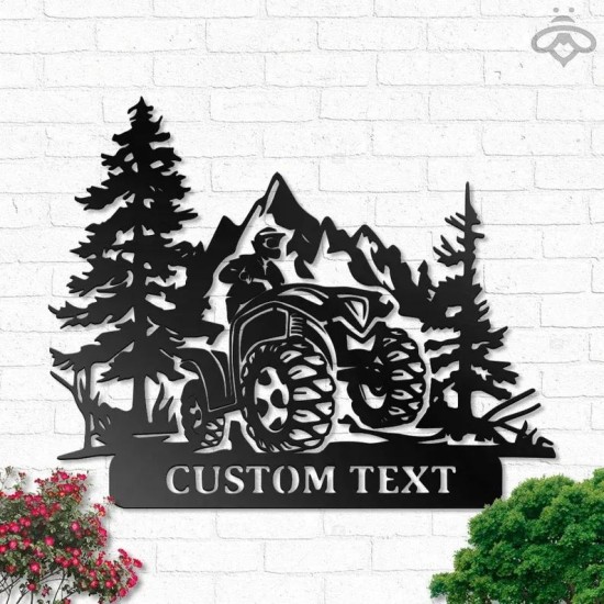 Custom Quad Metal Wall Art-Dirt Bike Outdoor Home Decor Biker Gifts