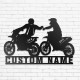 Custom Couple Biker Metal Wall Art