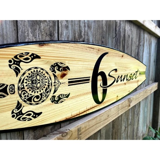 Surfboard address sign, Custom house number surf art