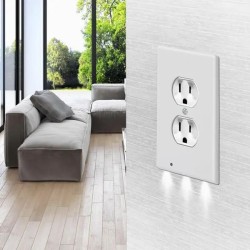 Outlet Wall Plate With LED Night Lights-No Batteries or Wires